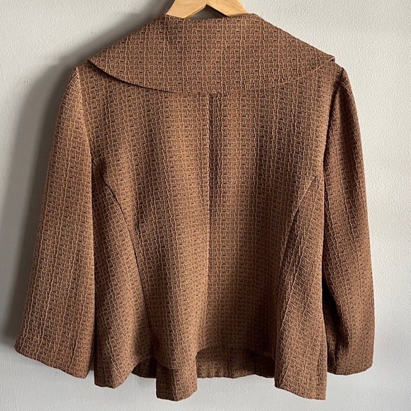 Vintage Miss Dorby Textured Peplum Blazer Brown 90s L XL - Picture 8 of 8